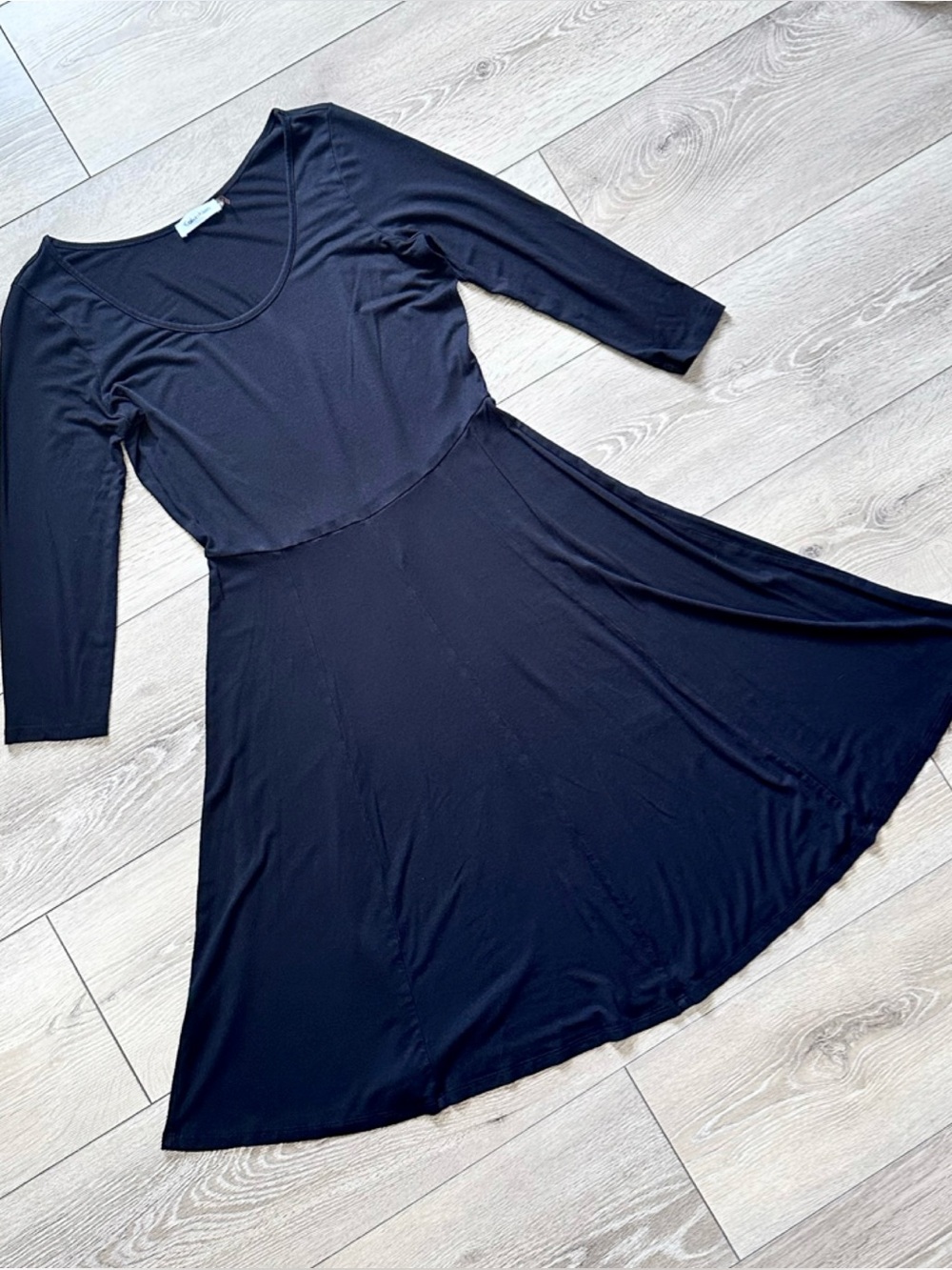 Calvin Klein Scoop Neck 3/4 Sleeve Fit & Flare Skater Dress LBD *Read*